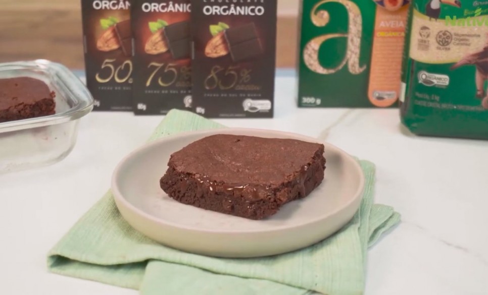 Receita de Brownie com Chocolate Orgânico Native
